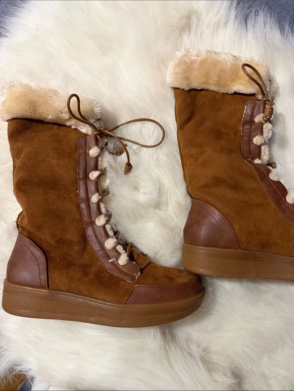 Mi. im Women’s Faux-Sherpa Lined Winter Boots - Brown